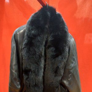 Andrew Marc Leather Jacket with detachable Norwegian Fox Collar